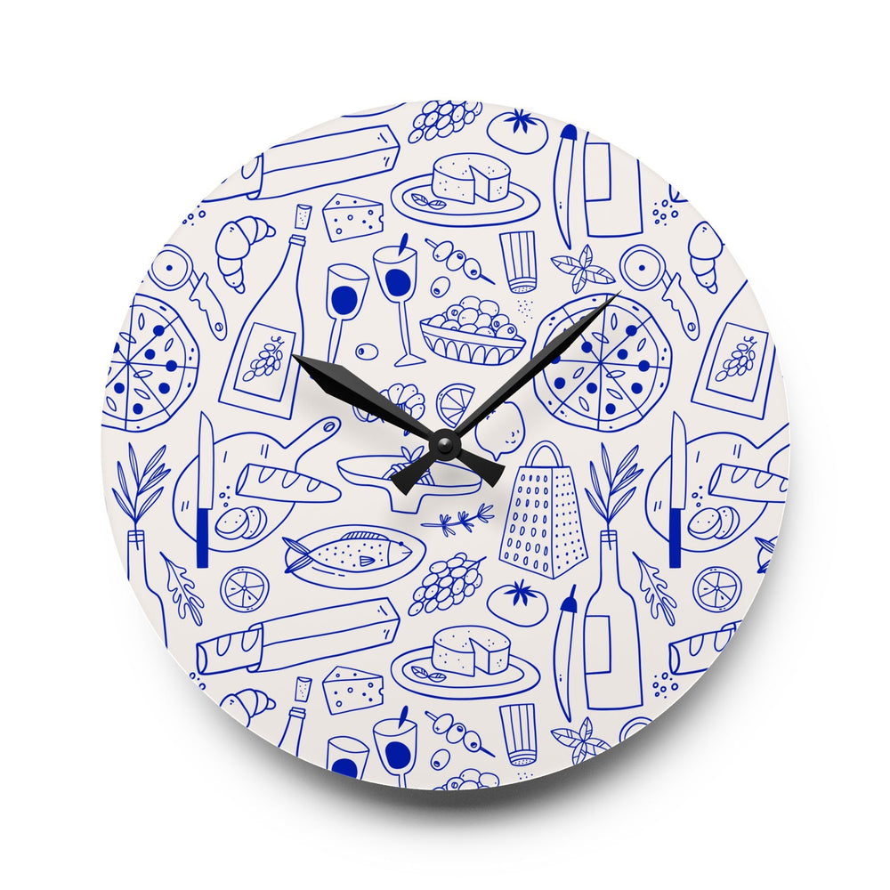 Graphic blue wall decor for Neo Deco interiors