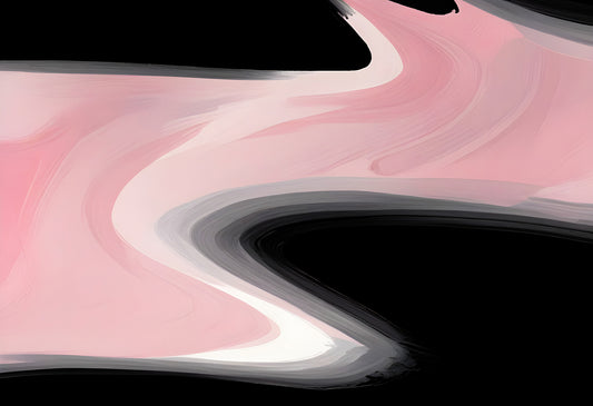 Abstract pink and black swirl design creating a flowing pattern on a dark background