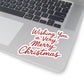 Very Merry Christmas Sticker Gift For Neighbor Holiday Script Decal Present For Cousin Red Vinyl Laptop Journal Stocking Filler Style Charm