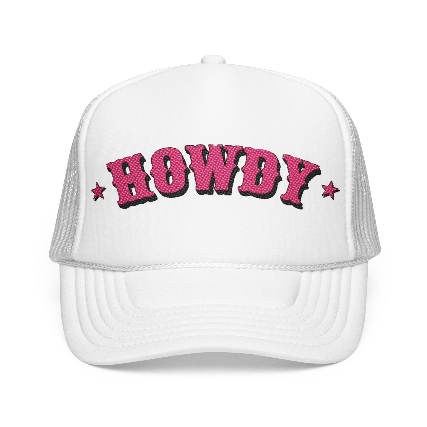 Embroidered Cowgirl Hat Howdy Trucker Hat Gift For Her Pink Western Foam Cap Gift For Cowgirl Friend Hat For Beach Goers Gift For Summer Hat