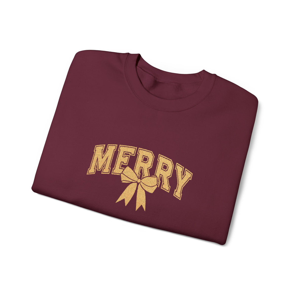 Merry Bow Christmas Sweatshirt Gift For Daughter Holiday Crewneck Present For Niece Graphic Pullover Cozy Winter Apparel Seasonal Top Style