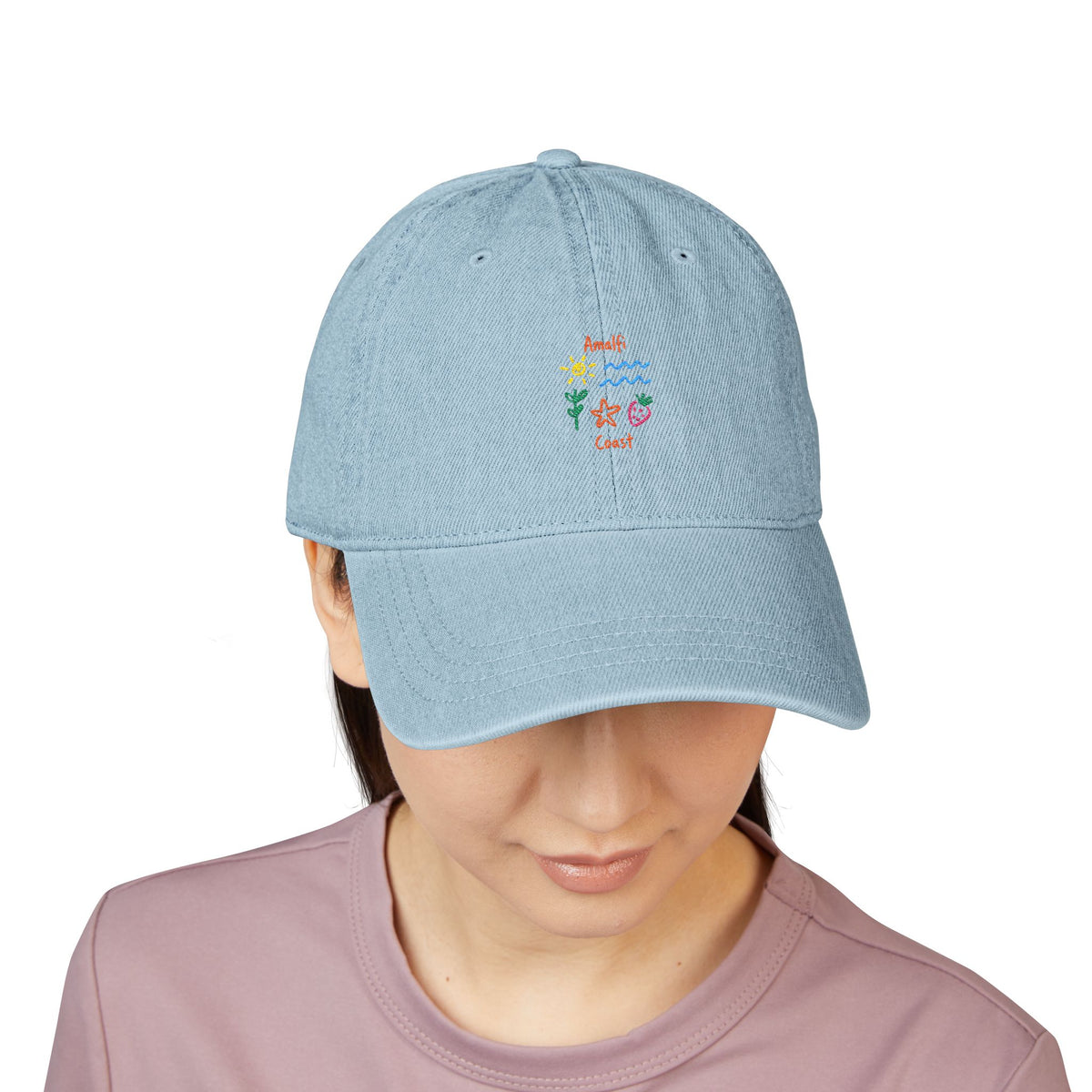 Embroidered Amalfi Coast Hat For Summer Beach Accessory Italian Womans Hat Embroidered Cap Gift For Travelers Hat For Italian Lovers