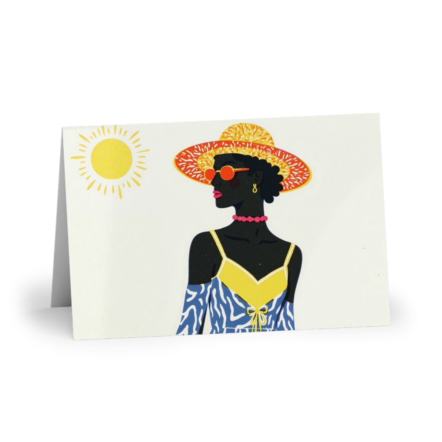 African Greeting Card Gift For Her Black Woman Birthday Present Cultural Art Note Card Summer Fashion Lover Friendship Celebration Keepsake