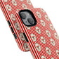 Christmas Candy Cane Phone Case For Sister Magnetic iPhone Cover Holiday Stripe Wreath Design Tough Protective Accessory For Niece Gift