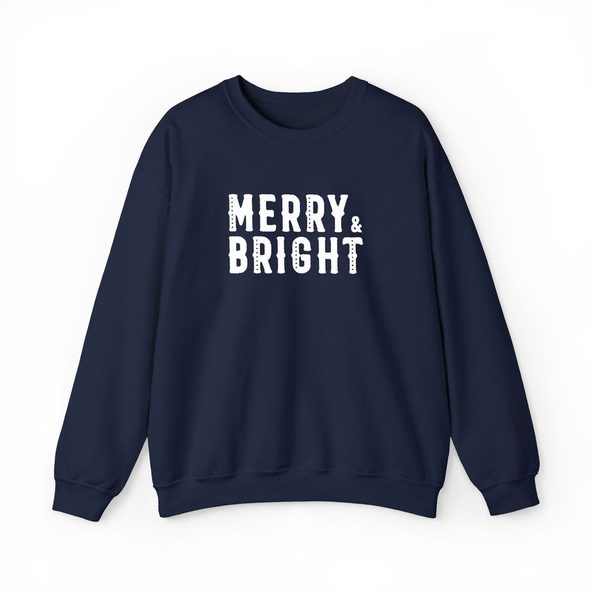 Merry Bright Christmas Sweatshirt Gift For Mom Holiday Crewneck Present For Sister Festive Typography Pullover Cozy Winter Outfit Top Style