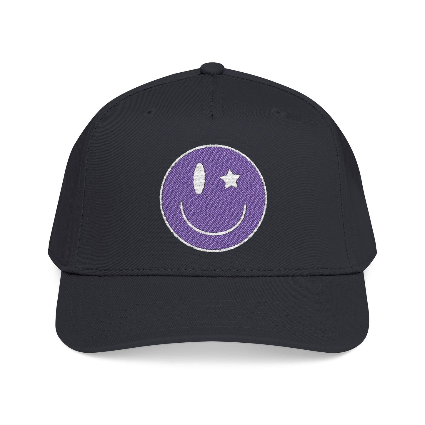 Purple Smiley Face Cap For Summer Embroidered Hat Cute Y2K Aesthetic Baseball Cap Retro Streetwear Snapback Gift for Teens Girl Gift Idea