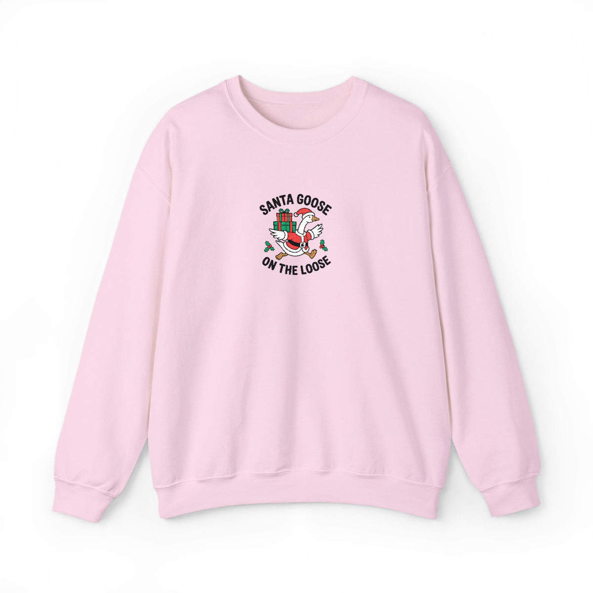 Santa Goose Christmas Sweatshirt Gift For Best Friend Holiday Crewneck Present For Sister Funny Animal Pullover Cozy Winter Outfit Top Style
