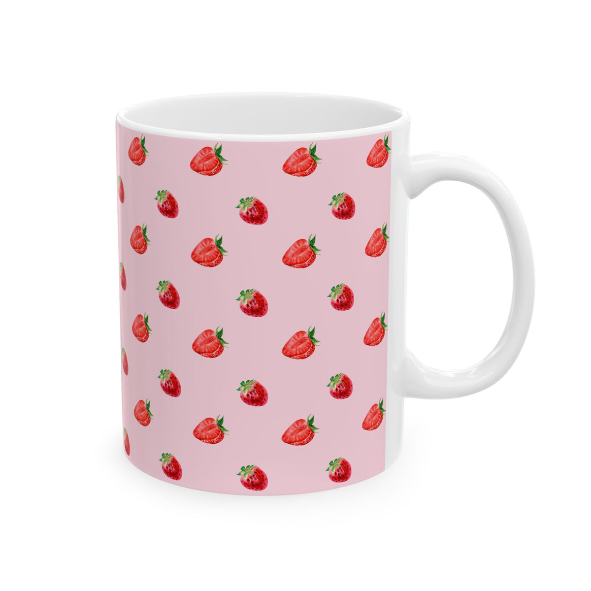 Strawberry Coffee Mug for Pink Kitchen Lovers Cute Fruit Cup Summer Gift Cottagecore Tea Mug Girly Coffee Lover Gift Idea Summer Mug