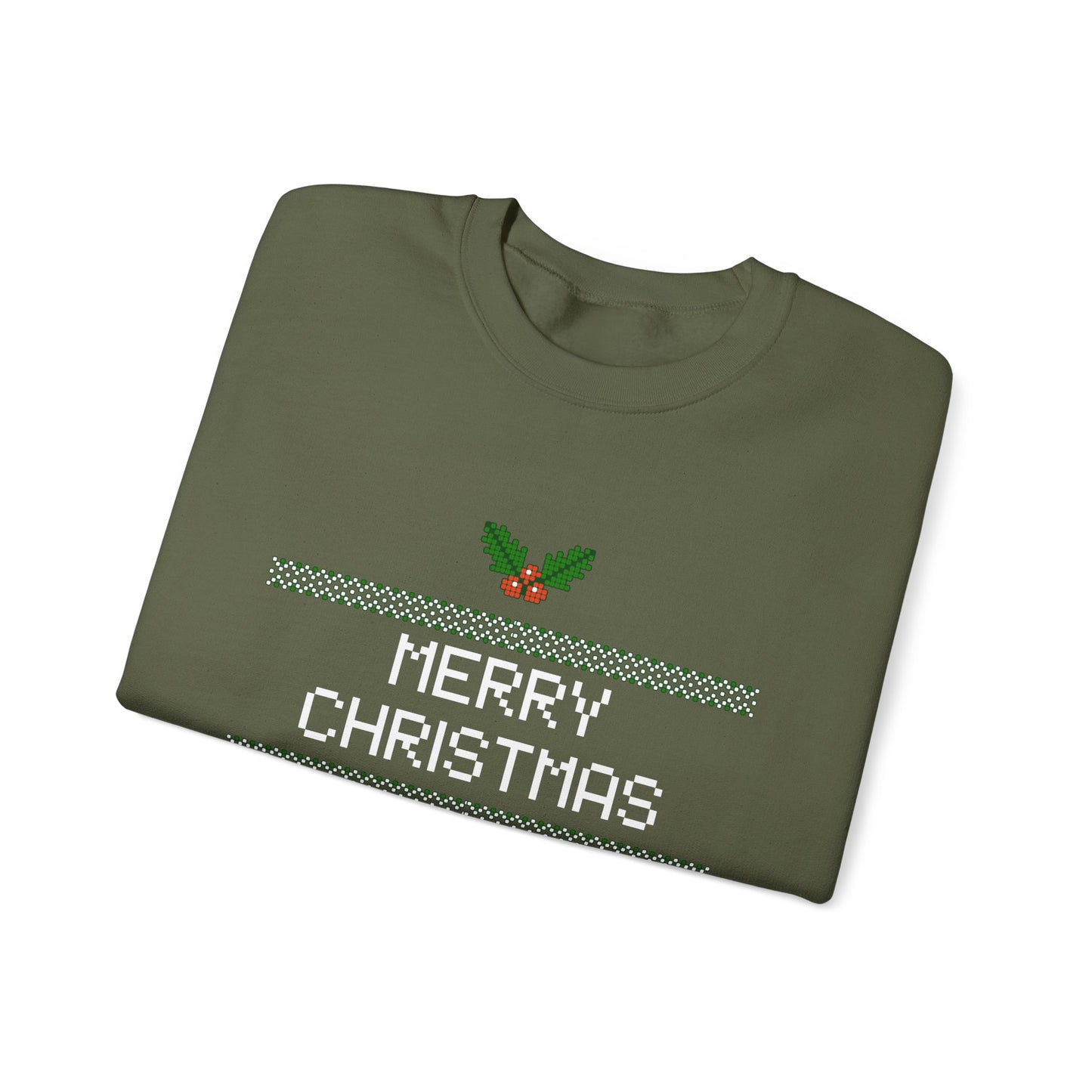Ugly Christmas Sweater Matching Family Crewneck  Retro Holiday Jumper Cute Xmas Party Gift Cozy Winter Pullover Pixel Christmas Sweatshirt