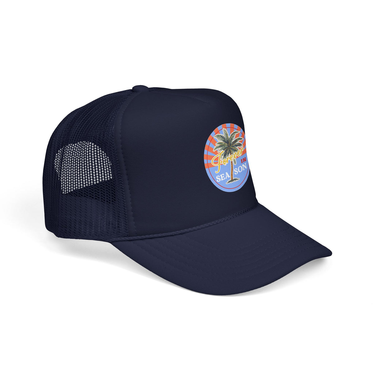 Palm Beach Trucker Hat For Girlfriend Retro Tropical Cap Coastal Vacation Headwear Mesh Snapback For Mom Island Escape Fashion Gift Style