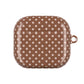 Polka Dot AirPods Case Gift For Girlfriend Neutral Tech Accessory Minimalist Earbud Cover Brown Beige Gadget Gift Cute Protective Shell