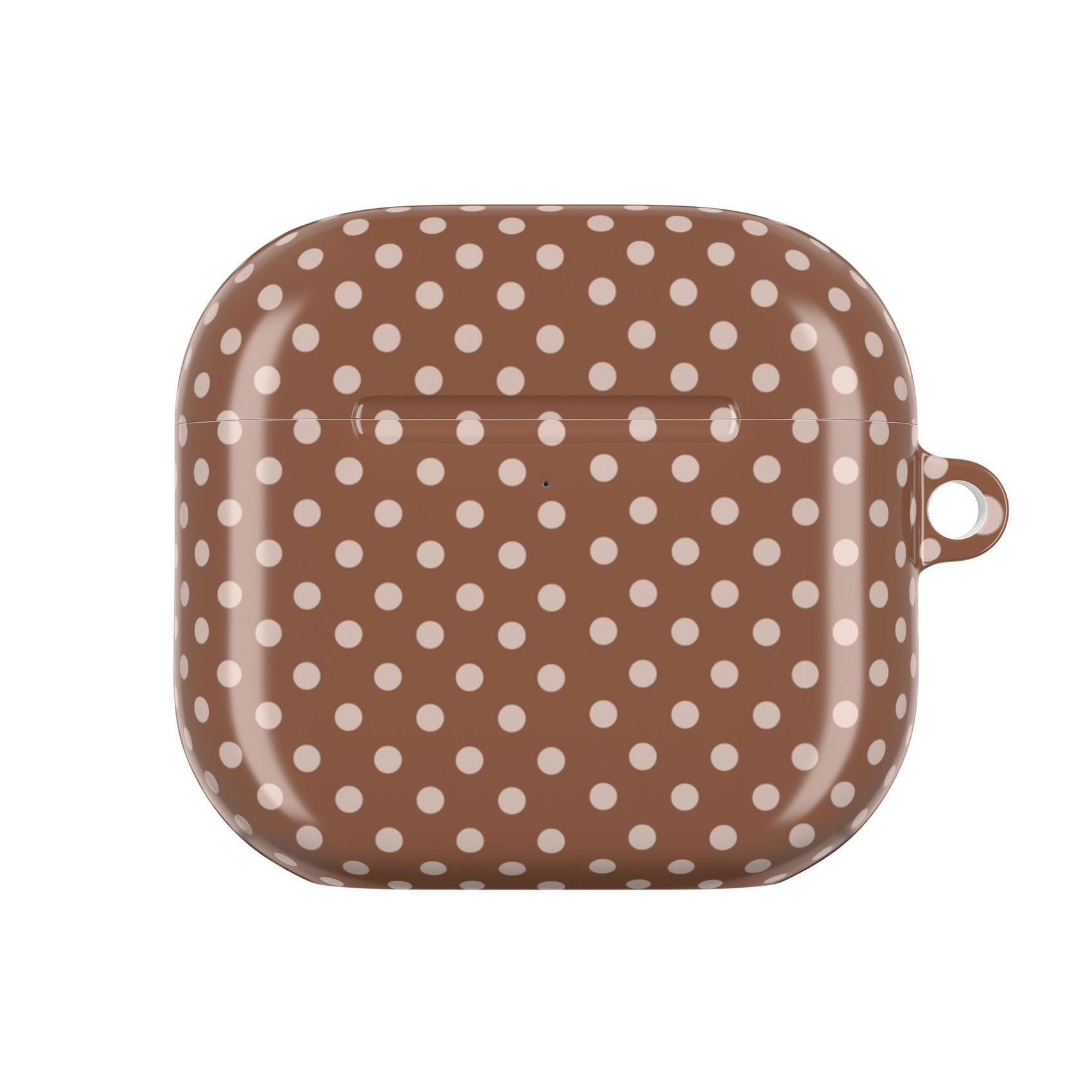 Polka Dot AirPods Case Gift For Girlfriend Neutral Tech Accessory Minimalist Earbud Cover Brown Beige Gadget Gift Cute Protective Shell
