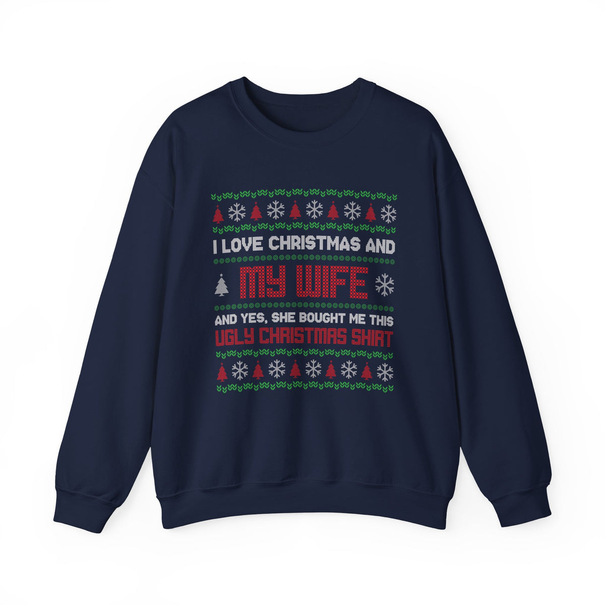 Christmas Ugly Sweatshirt Gift for Husband Cozy Xmas Sweater Holiday Crewneck for Dad Festive Winter Pullover Cozy Holiday Crewneck