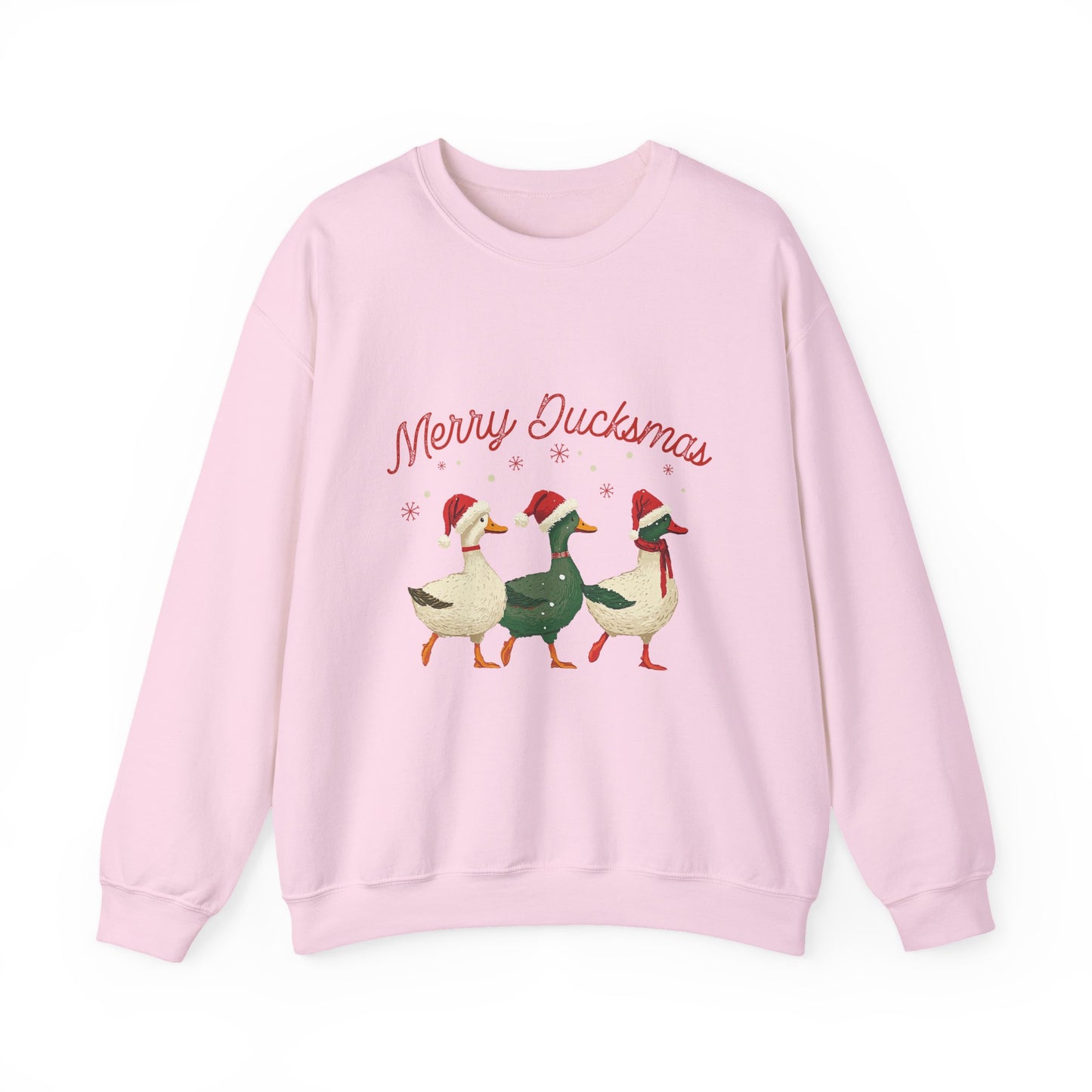 Merry Ducksmas Sweatshirt Gift For Mom Holiday Crewneck Christmas Seasonal Winter Present For Sister Funny Animal Graphic Pullover Cute