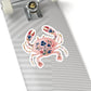 Floral Crab Sticker Pink Flower Decal For Travel Journal Sticker Summer Vacation Stickers For Surfboard Sticker Gift For Surfer Gift For Her