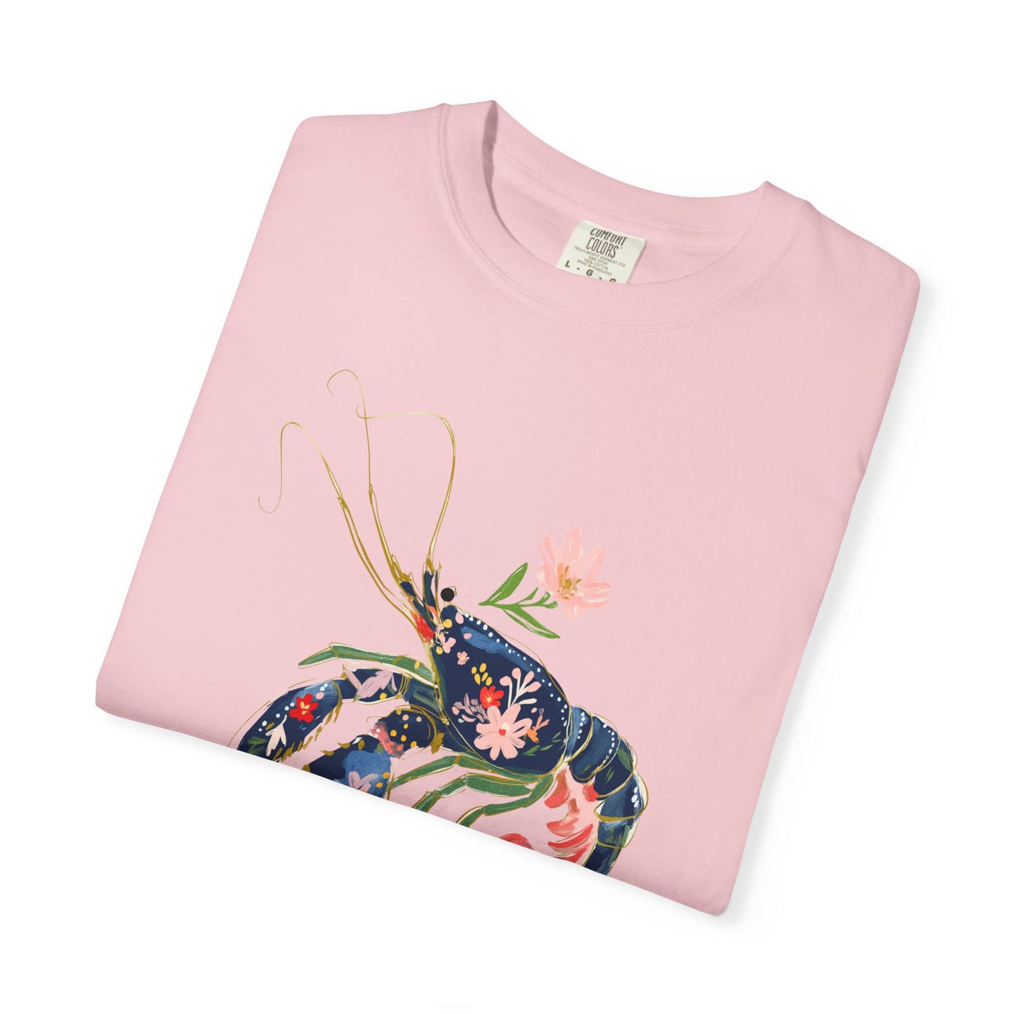 Floral Lobster T Shirt Nautical Sea Life Tee Coastal Gift For Sister Botanical Ocean Graphic Beach Vacation Clothing Everyday Summer Style