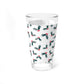 Holly Sprig Pint Glass Brother Gift Sister Present Holiday Barware Seasonal Mixer Cup Winter Table Accent Decor Charm Drinkware Entertaining