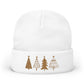 Minimalist Christmas Tree Beanie Stocking Stuffer Idea Embroidered Winter Hat Cozy Holiday Knit Cap Neutral Festive Gift For Women And Men