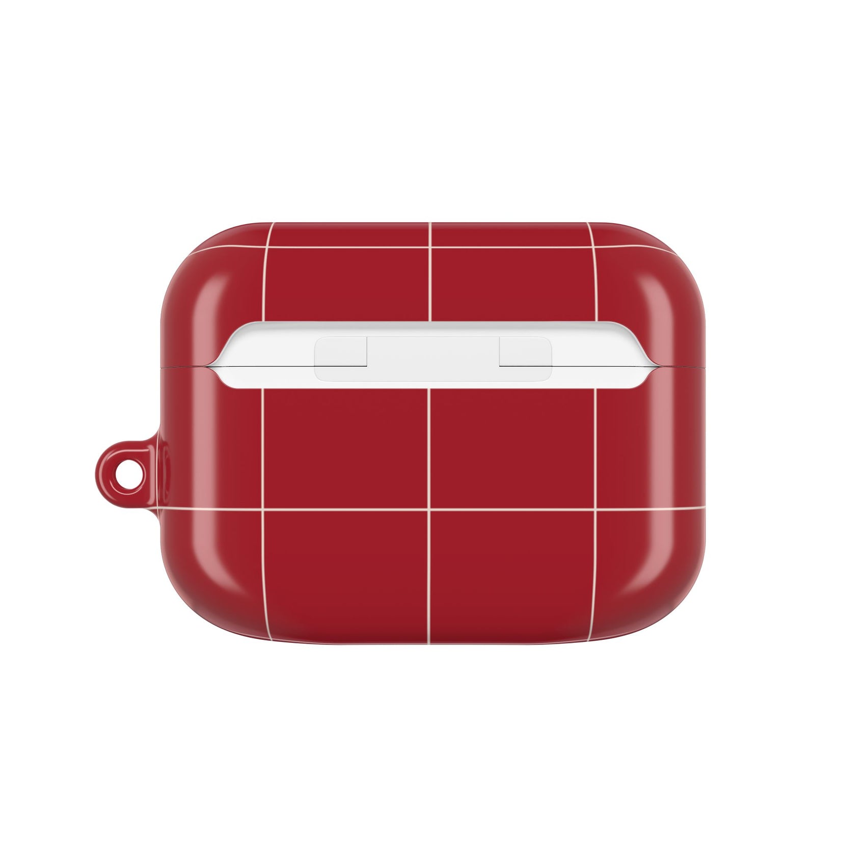 Red Grid AirPods Case Minimalist Earbuds Cover Retro AirPods Protector Plaid Modern Tech Accessory Vintage Retro Phone Accessories Checkered