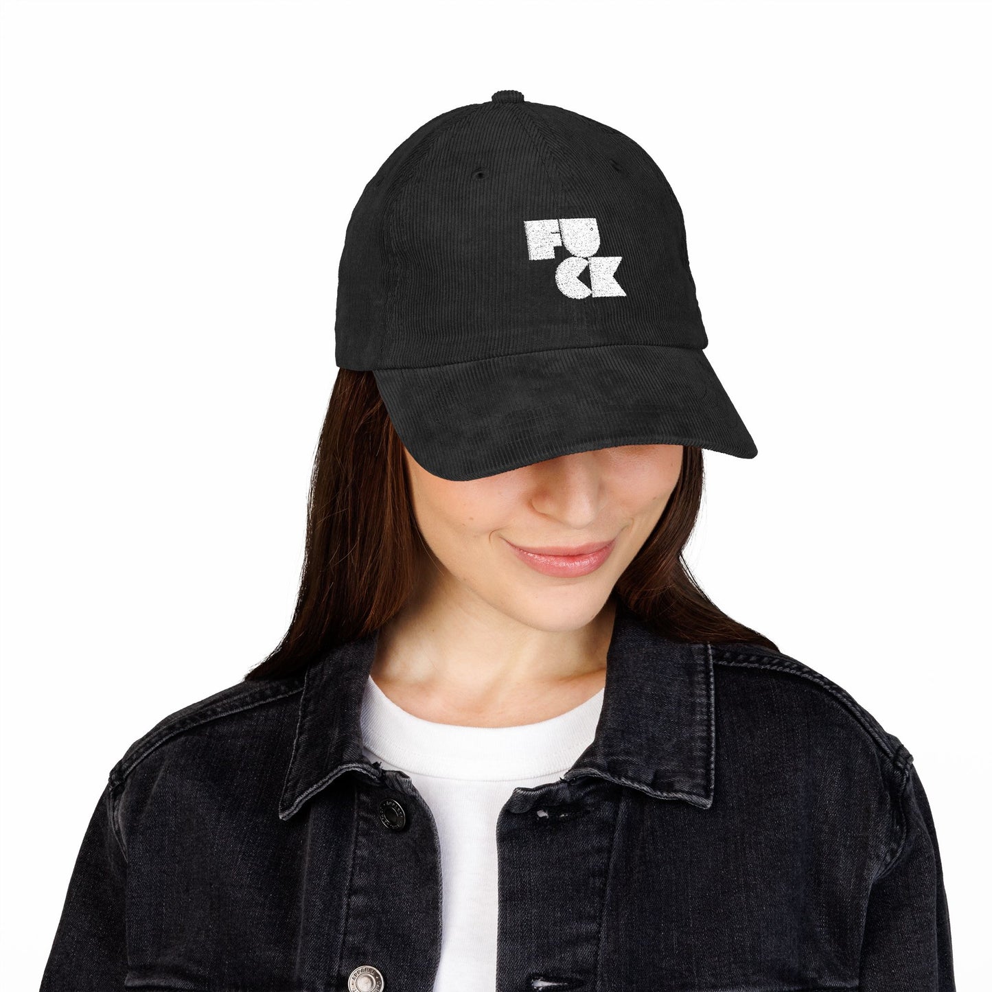 Funny Statement Embroidered Corduroy Hat Bold Graphic Cap Sarcastic Streetwear Outfit Casual Style Gift For Friends Trendy Hat
