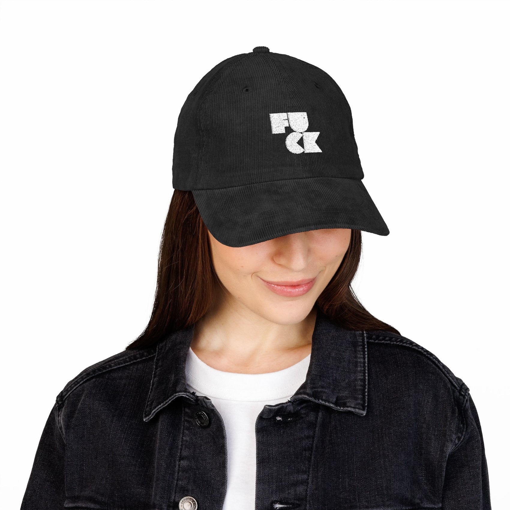 Funny Statement Embroidered Corduroy Hat Bold Graphic Cap Sarcastic Streetwear Outfit Casual Style Gift For Friends Trendy Hat
