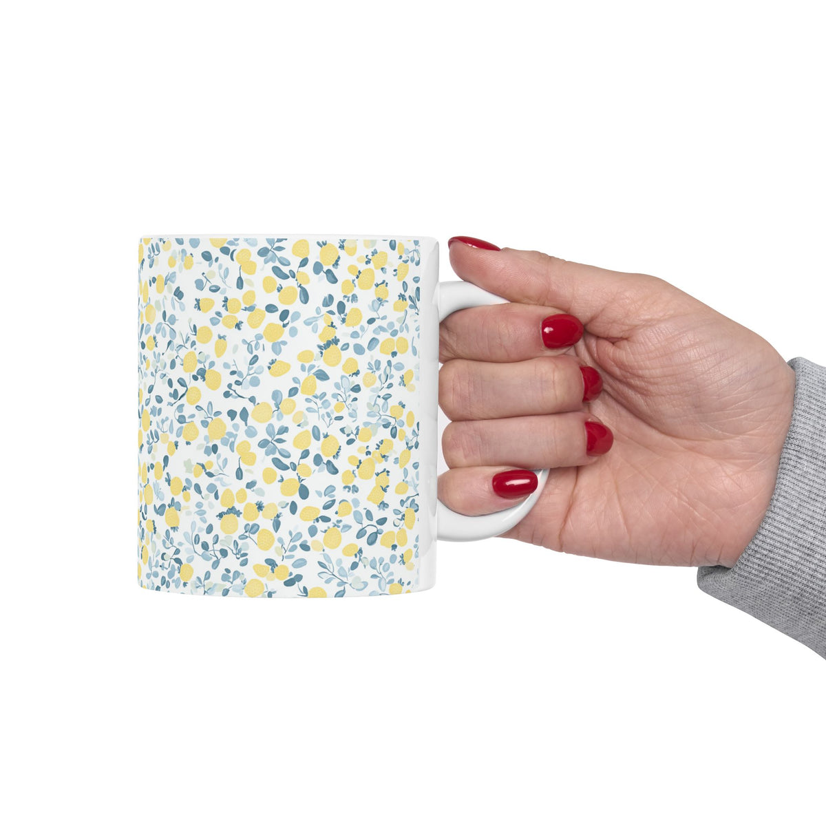 Lemon Floral Coffee Mug Gift For Teacher Appreciation Gift Mug Citrus Cottagecore Cup Mediterranean Kitchen Gift Summer Fruit Mug For Her