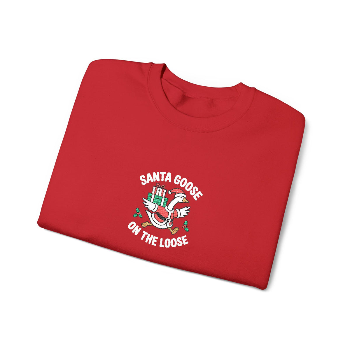 Santa Goose Christmas Sweatshirt Gift For Wife Holiday Crewneck Present For Girlfriend Funny Graphic Pullover Cozy Seasonal Outfit Top Style