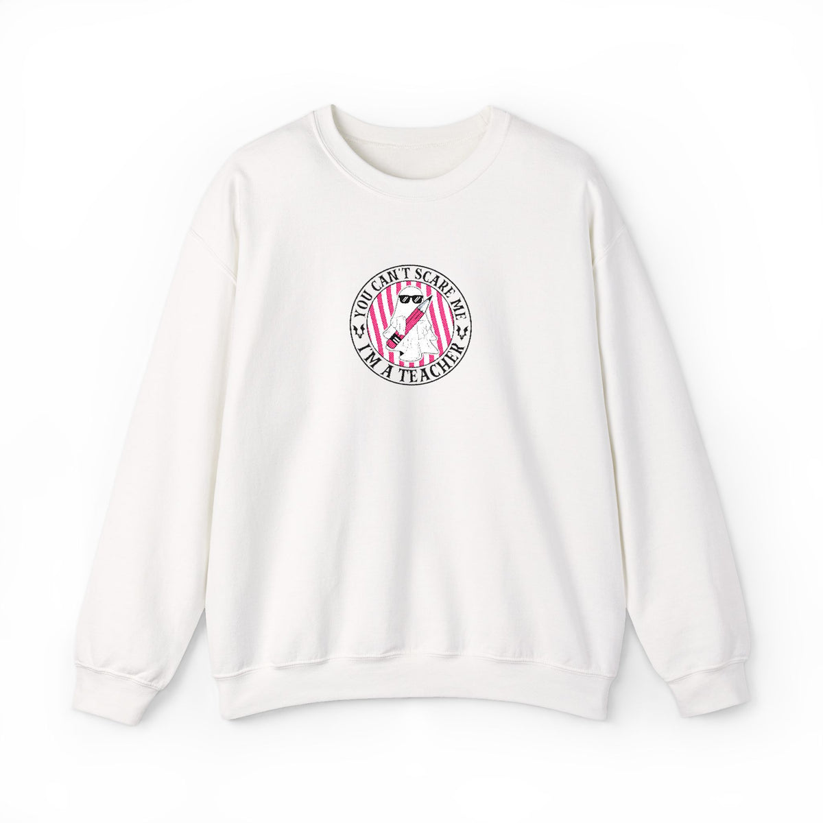 Ghost Sweater Teacher Crewneck Sweatshirt Teachers Funny Gift Back to School Top Long Sleeve Spooky Teacher Jumper Ghost Teacher Tshirt Tee