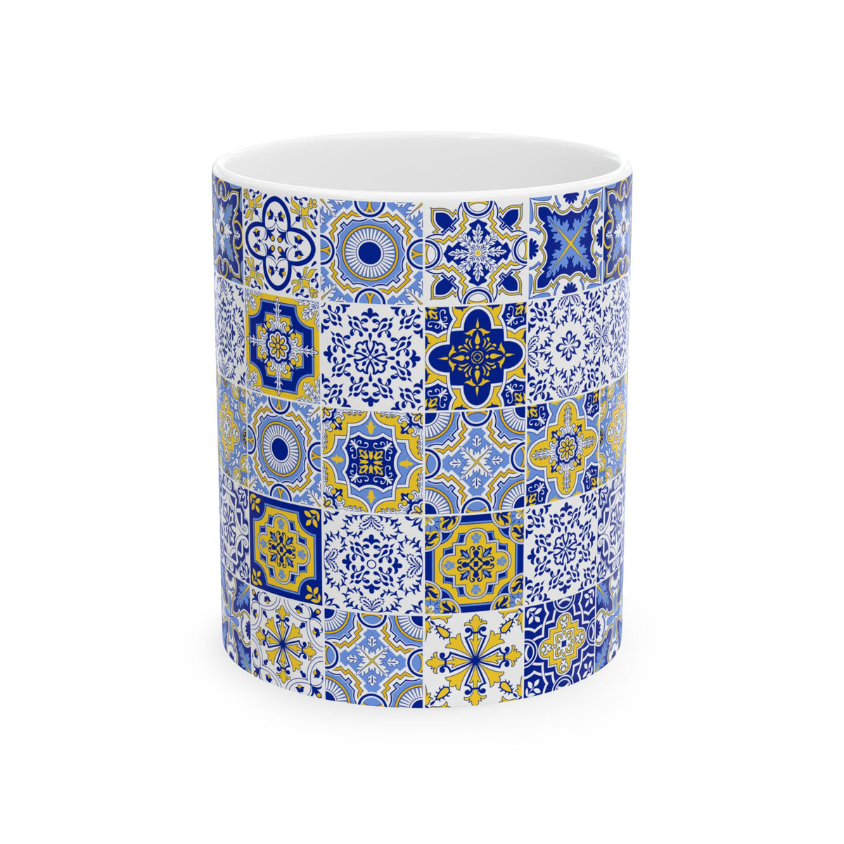Mediterranean Tile Coffee Mug For Portugal Gift Mug Portuguese Ceramic Cup Italian Coastal Kitchen Gift For Host Blue Spanish Azulejo Mug