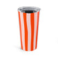 Striped Tumbler Gift For Coffee Lover Orange Cup Modern Sipper Present Colorful Mug For Friend Keepsake Daily Hydration Wavy Stripes Cup