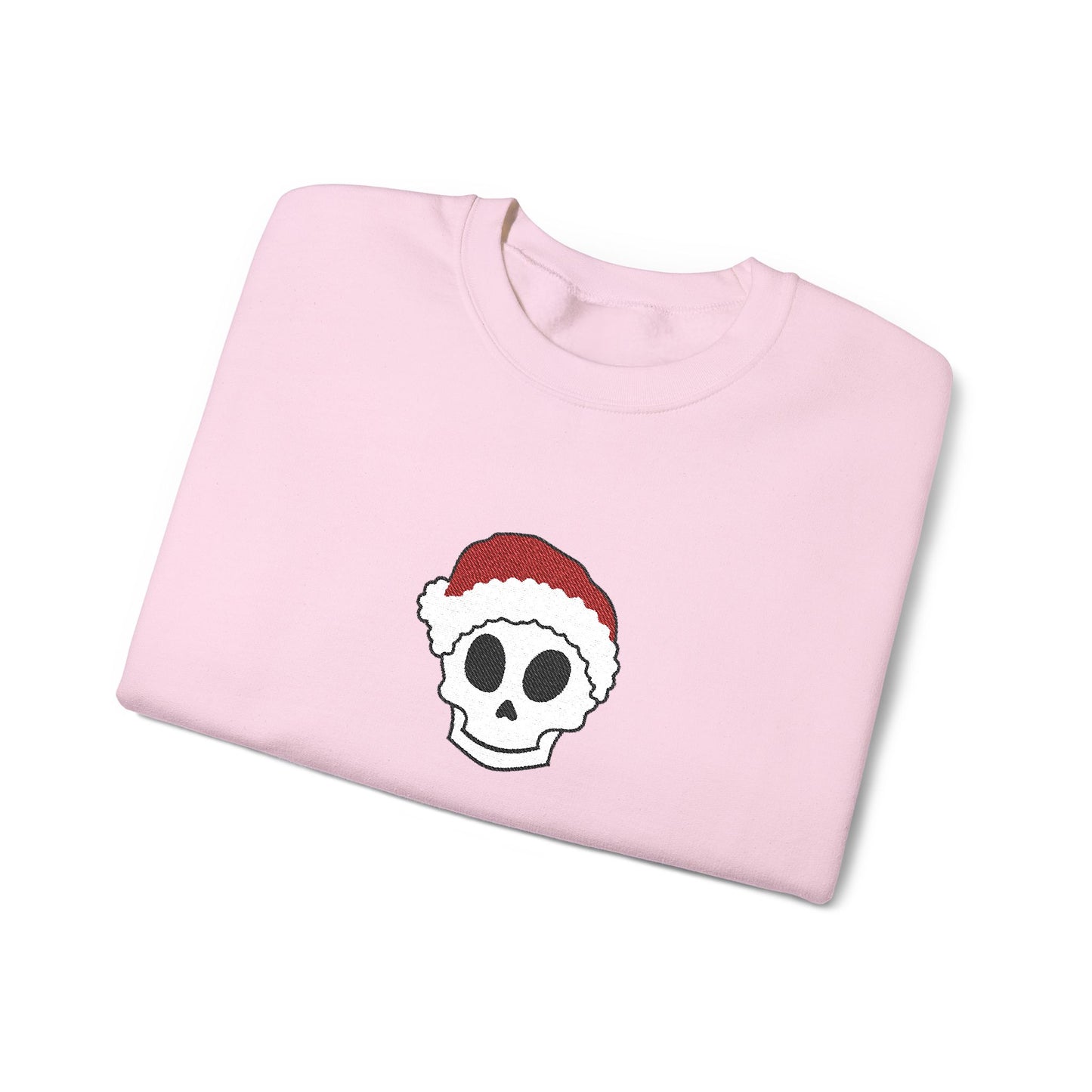 Embroidered Crewneck Christmas Sweatshirt Skeleton Jumper Santa Clause Embroidery Crewneck Skeleton Sweatshirt, Cute Holiday Jumper Xmas