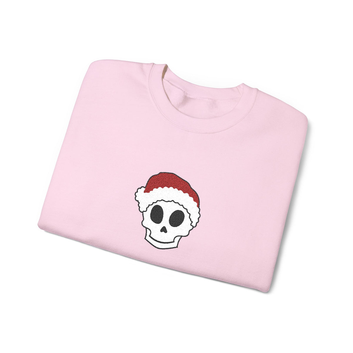 Embroidered Crewneck Christmas Sweatshirt Skeleton Jumper Santa Clause Embroidery Crewneck Skeleton Sweatshirt, Cute Holiday Jumper Xmas