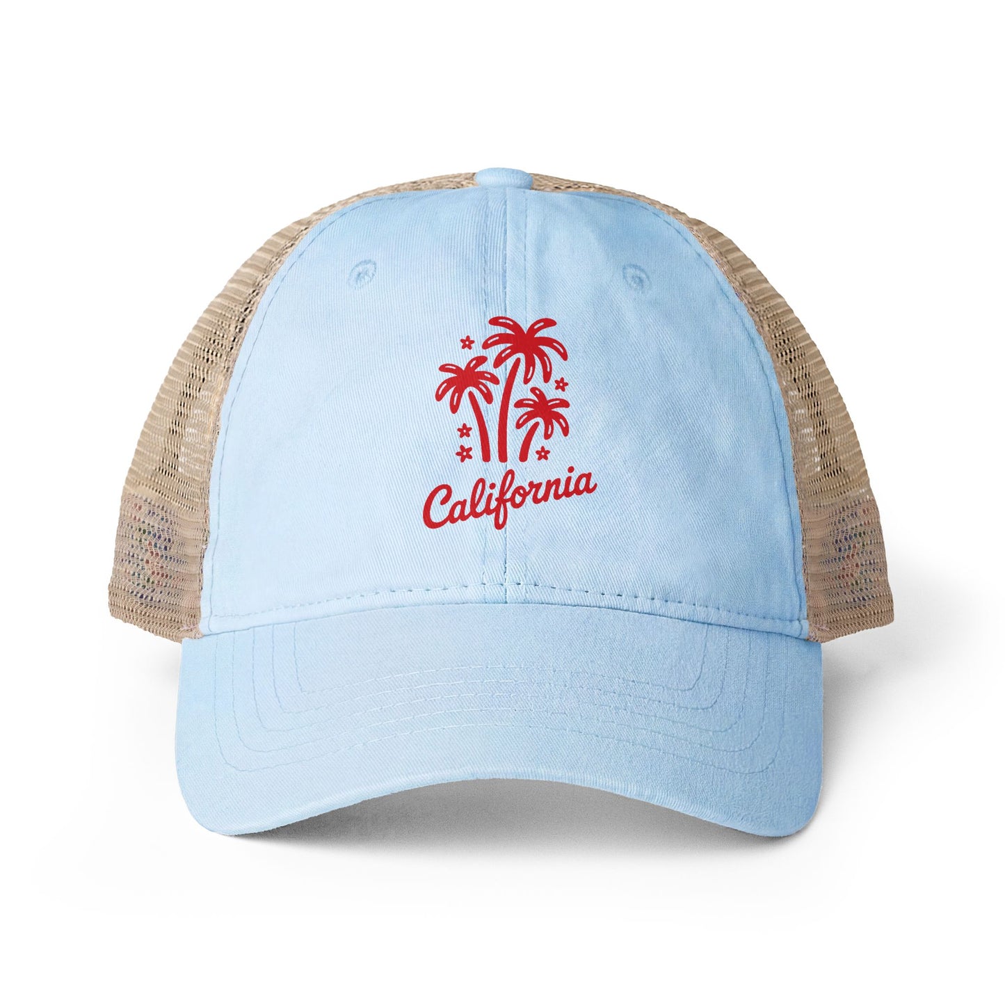 California Palm Tree Hat Gift For Surfer Vintage Beach Cap Coastal Vacation Hat Summer Trucker Cap Retro Surf Hat Womens Travel Gift Sun Hat