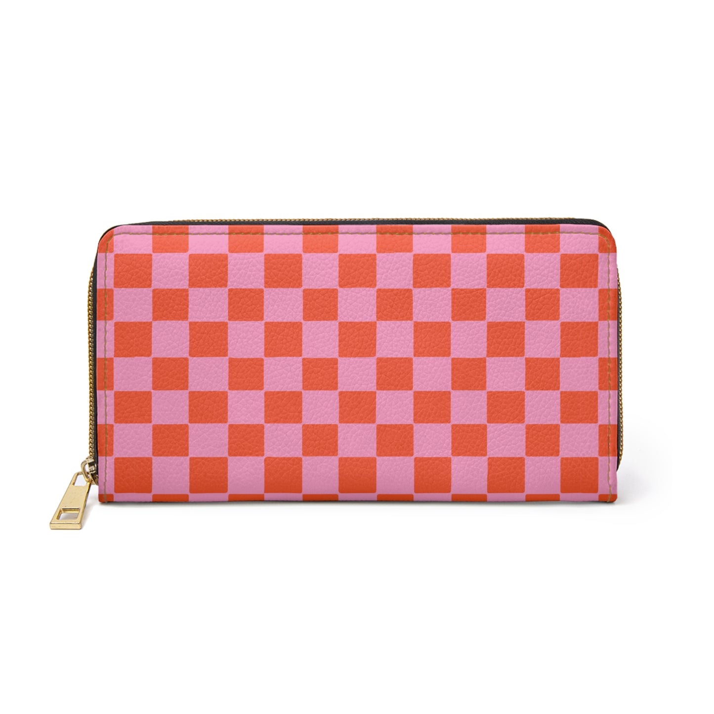 Pink Orange Purse Gift For Her Checkerboard Wallet For Women Retro Checkered Purse Trendy Y2K Gift Cute Everyday Organizer Bag Accessory