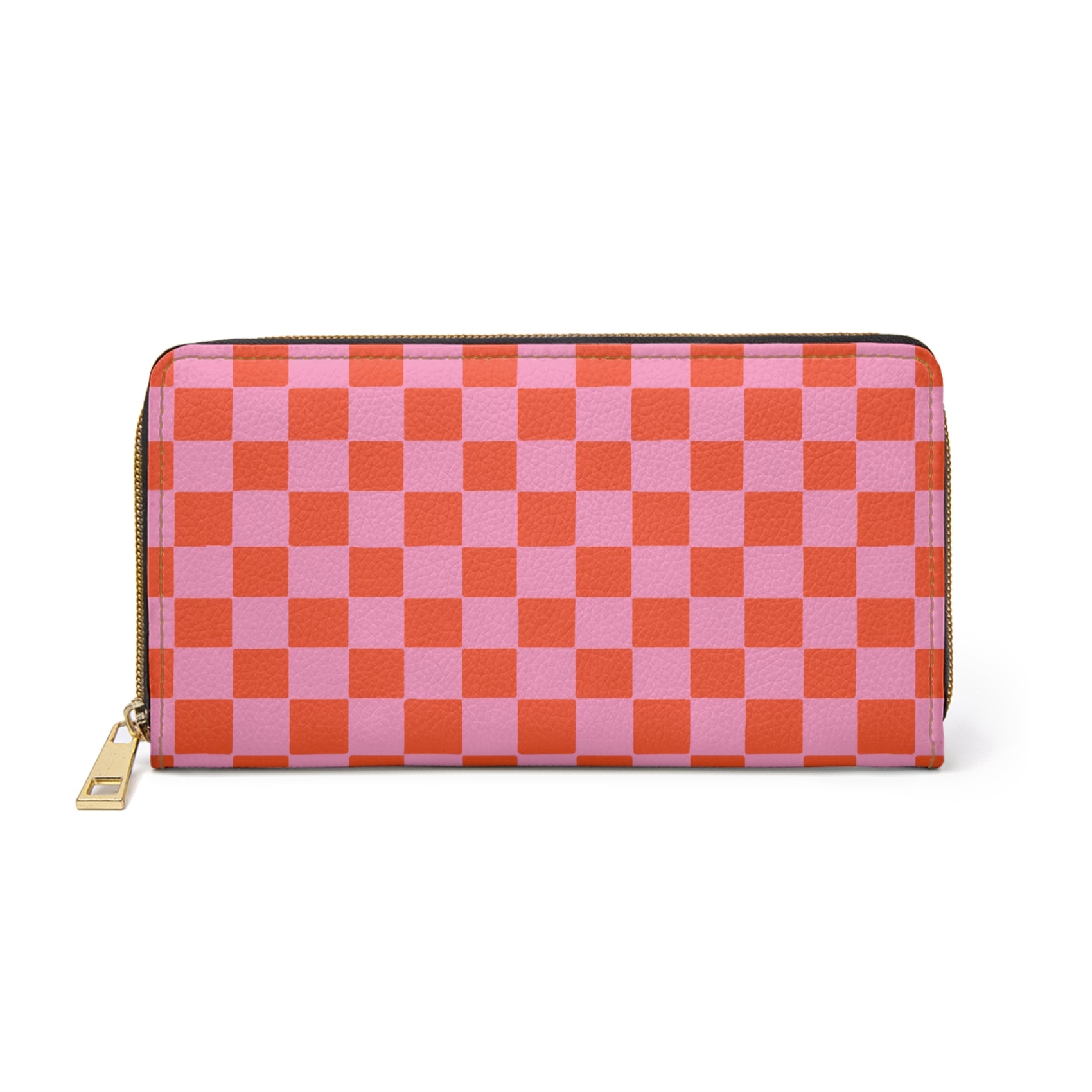 Pink Orange Purse Gift For Her Checkerboard Wallet For Women Retro Checkered Purse Trendy Y2K Gift Cute Everyday Organizer Bag Accessory