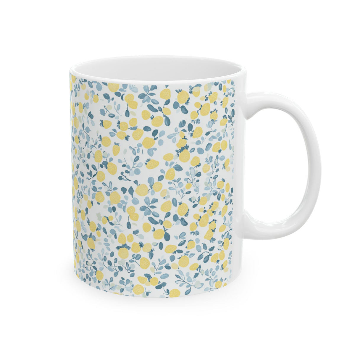 Lemon Floral Coffee Mug Gift For Teacher Appreciation Gift Mug Citrus Cottagecore Cup Mediterranean Kitchen Gift Summer Fruit Mug For Her