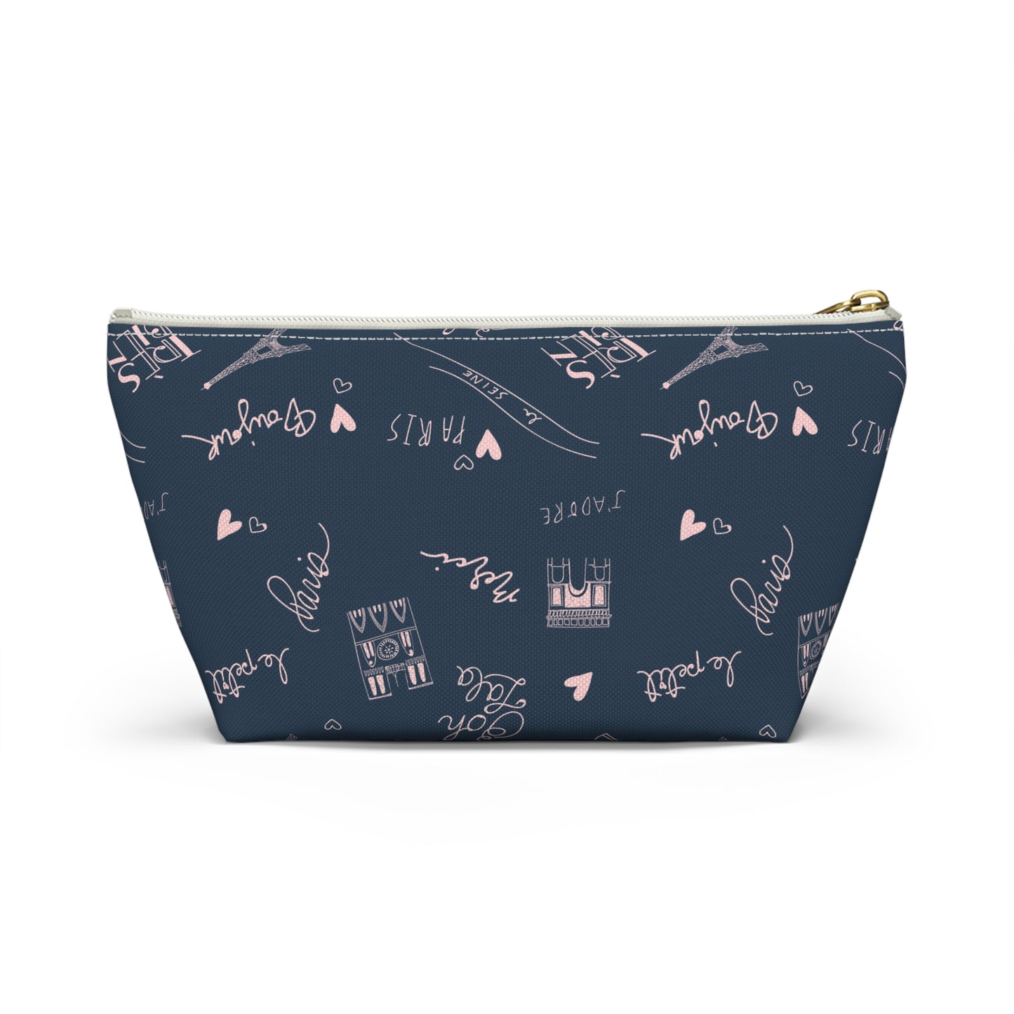 Paris Travel Accessory Pouch For Her Cute Makeup Bag Insert Navy Toiletry Organizer Parisian Decor Chic Pencil Case Present For Teen Girl