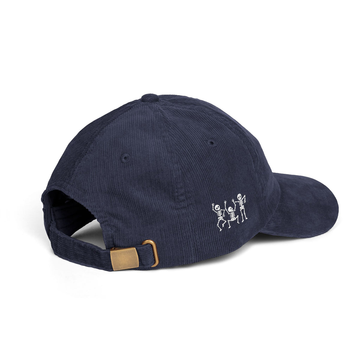 Skeleton Embroidered Corduroy Hat Spooky Halloween Boo Cap Goth Aesthetic Outfit Fall Streetwear Gift Unisex Casual Style Hat