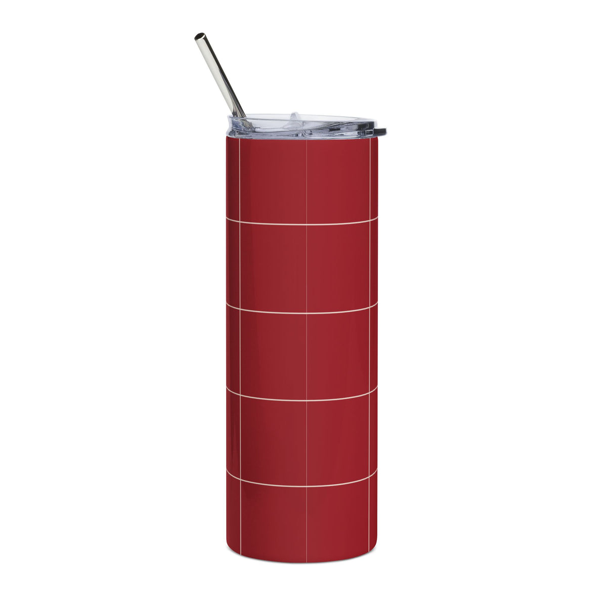 Cute Tumbler For Busy Woman Gift Red Grid Ice Coffe Cup for Iced Coffee Minimalist Drink Cup Modern Travel Mug Gift for Traveler Desk Cup