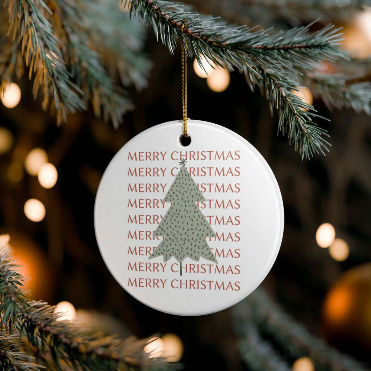 Christmas Tree Ornament For New Home Gift Neutral Holiday Keepsake For First Christmas Boho Tree Decor For Mom Gift Sage Green Ornament