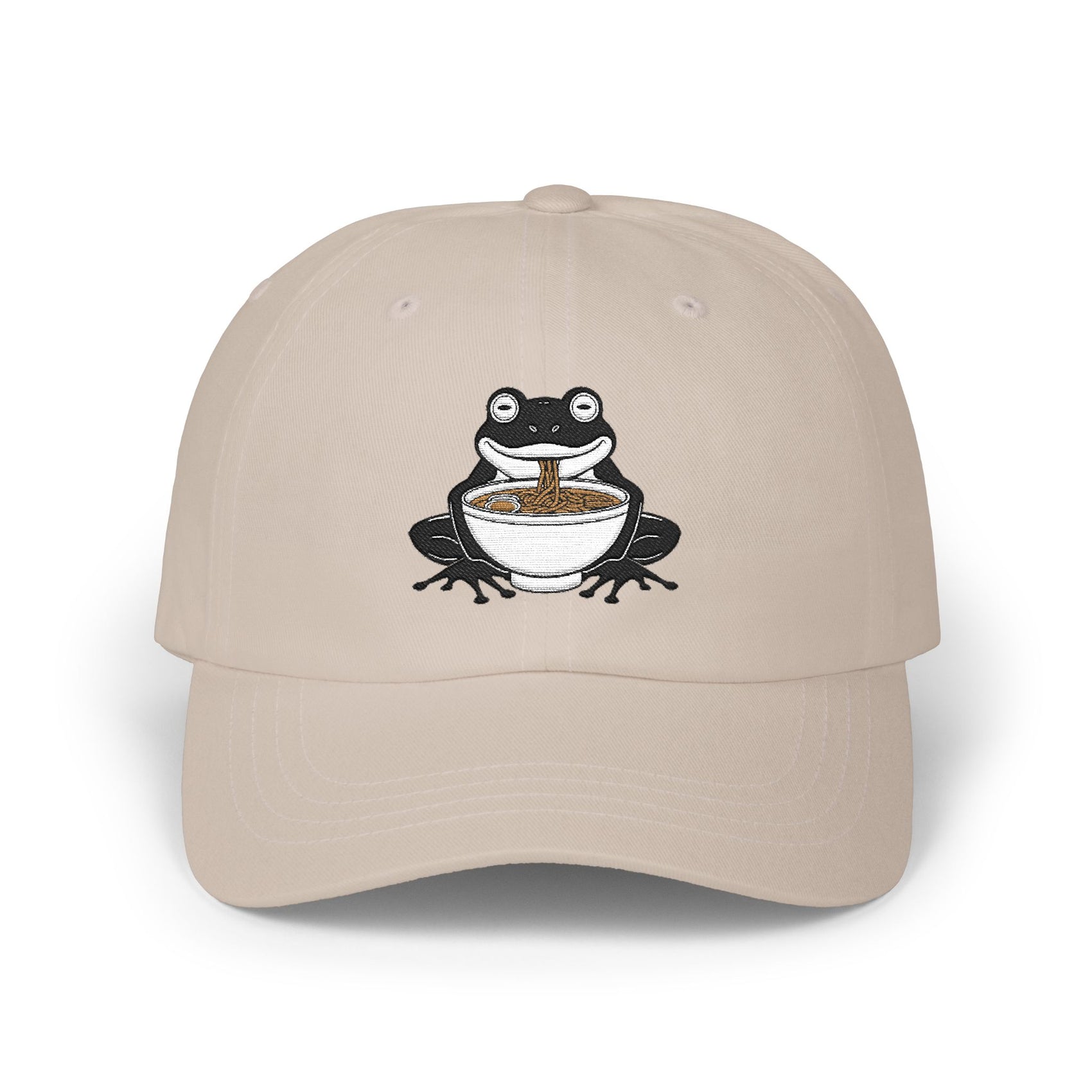 Frog Ramen Embroidered Dad Hat Funny Foodie Cap Gift Idea For Animal Lovers Casual Summer Outfit Hat Travel Wear Novelty Cap