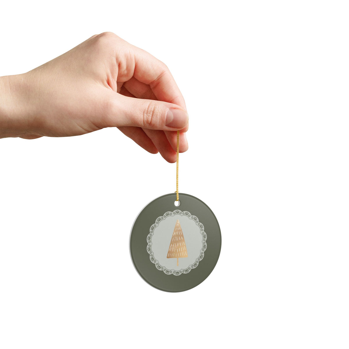 Christmas Tree Ornament Vintage Tree Hanger Sage Green Xmas Decor Granny Chic Tree Charm Heirloom Style Keepsake For Grandma Gift Book Club