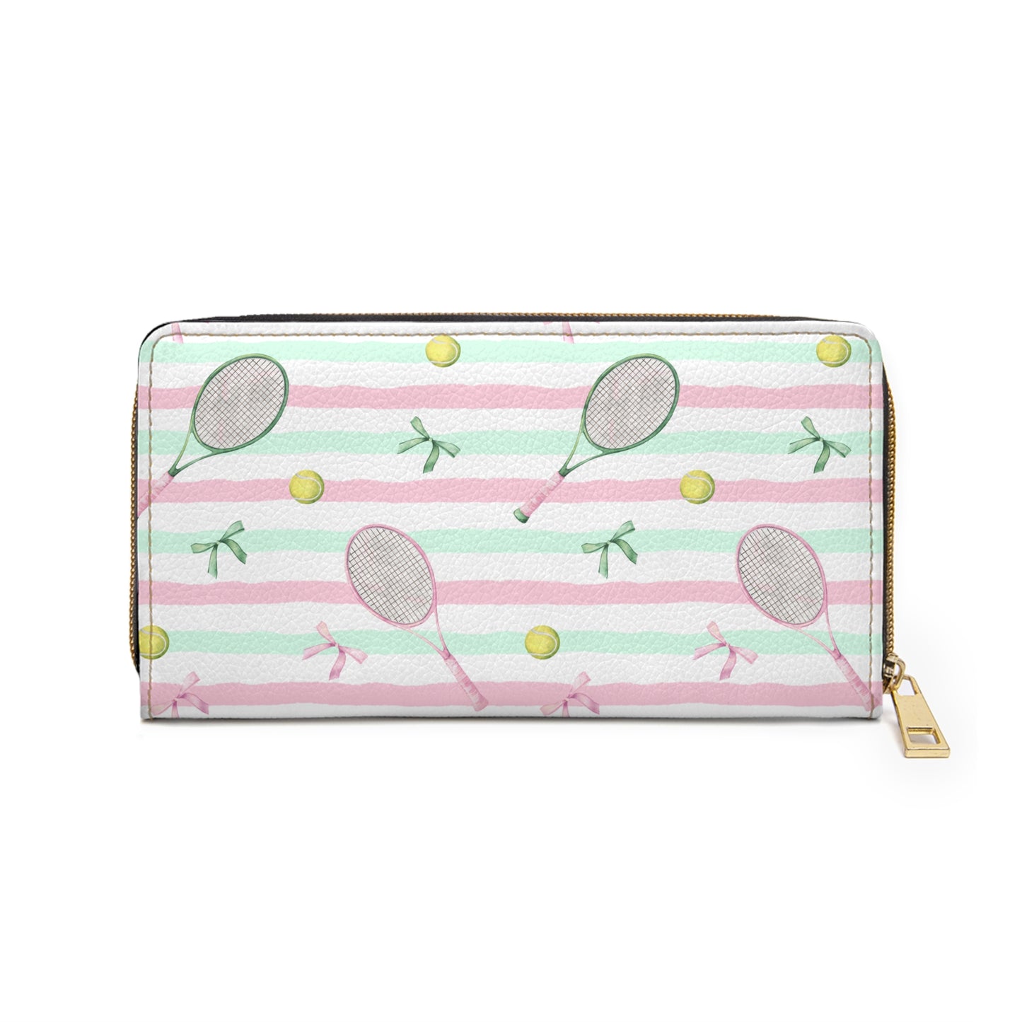 Tennis Purse Gift For Tennis Player Sporty Zipper Wallet For Travel Cash Card Organizer Gift For Sport Lover Striped Purse Present Friend