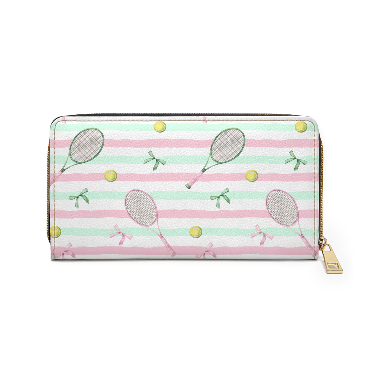Tennis Purse Gift For Tennis Player Sporty Zipper Wallet For Travel Cash Card Organizer Gift For Sport Lover Striped… – product image 3