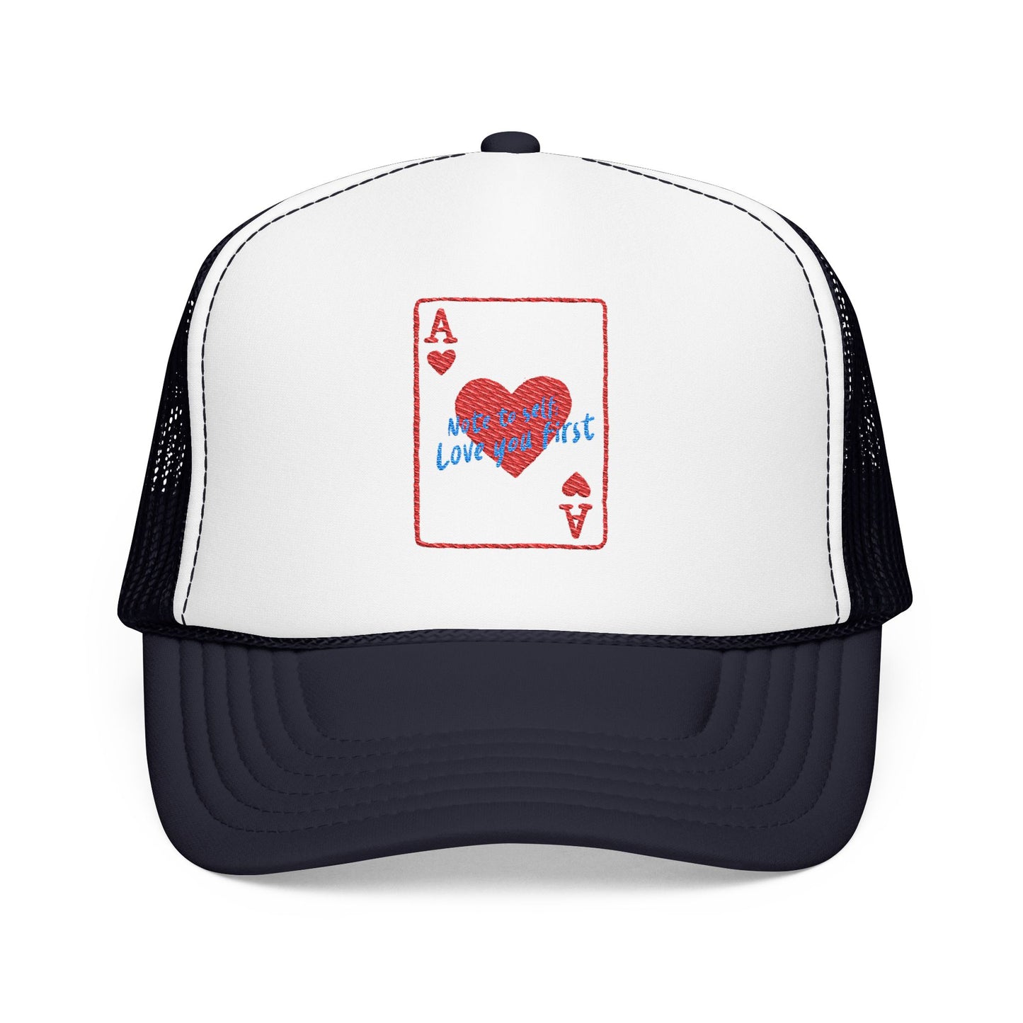 Self Love Trucker Hat Embroidered Ace Cap Womens Confidence Headwear Adjustable Foam Snapback Meaningful Birthday Present Positive Style