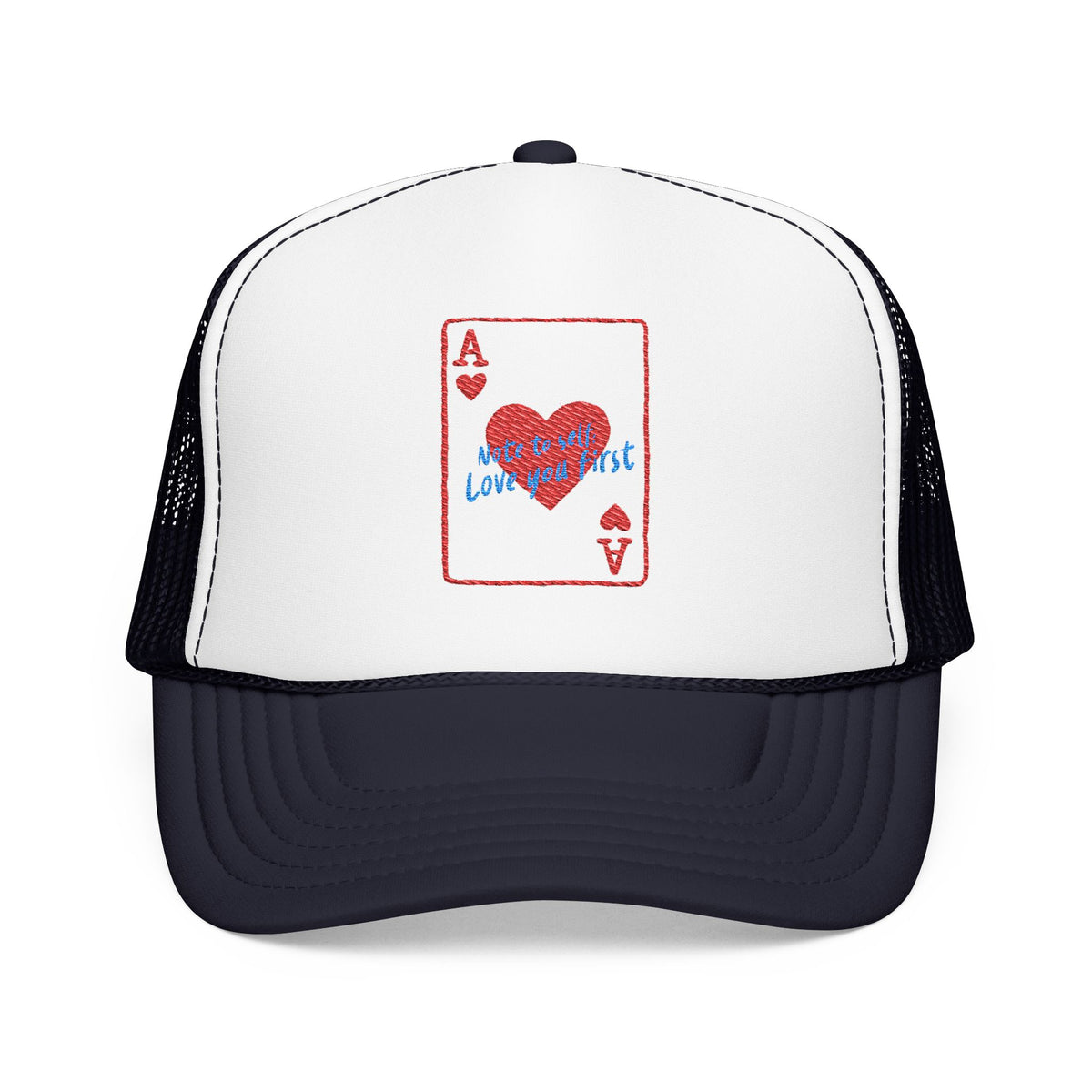 Self Love Trucker Hat Embroidered Ace Cap Womens Confidence Headwear Adjustable Foam Snapback Meaningful Birthday Present Positive Style