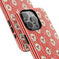 Christmas Candy Cane Phone Case For Sister Magnetic iPhone Cover Holiday Stripe Wreath Design Tough Protective Accessory For Niece Gift