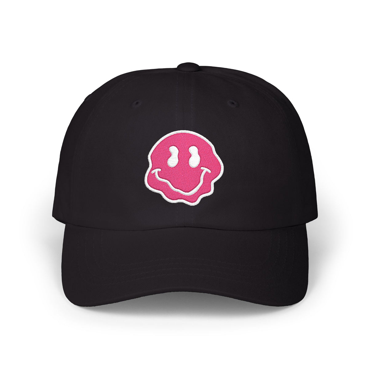 Embroidered Smiley Face Hat Gift For Her Emoji Cap Pink Drip Smile Cap Streetwear Aesthetic Dad Hat Y2K Style Casual Outfit Trendy Graphic