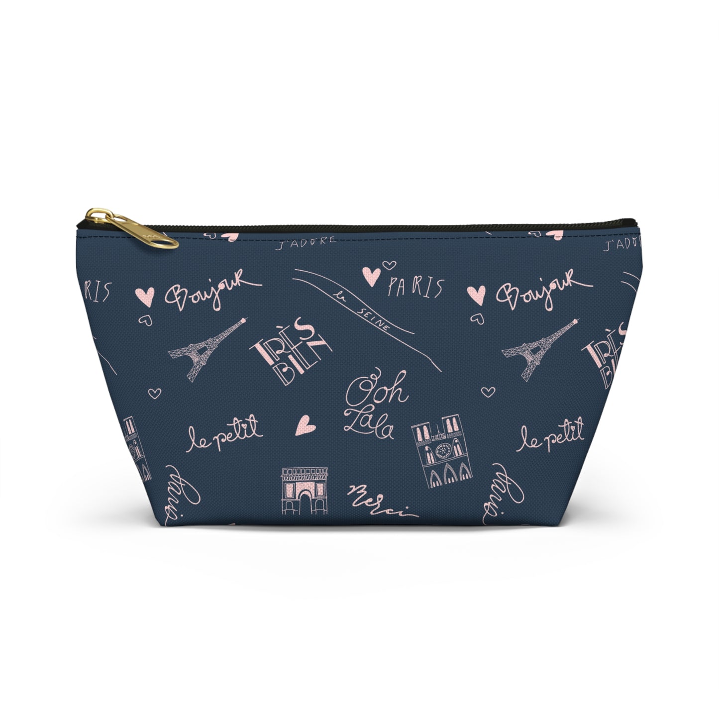 Paris Travel Accessory Pouch For Her Cute Makeup Bag Insert Navy Toiletry Organizer Parisian Decor Chic Pencil Case Present For Teen Girl