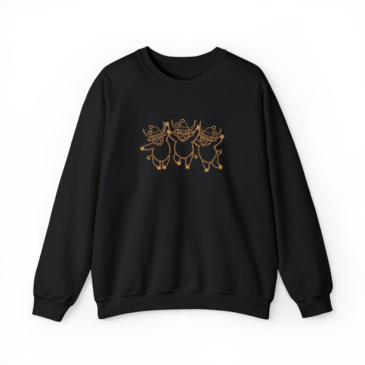Dancing Highland Cow Christmas Sweatshirt Gift For Girlfriend Holiday Crewneck Present For Aunt Cute Animal Winter Pullover Cozy Top Style